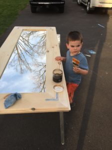 DIY large rustic floor mirror