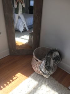 DIY wood floor mirror