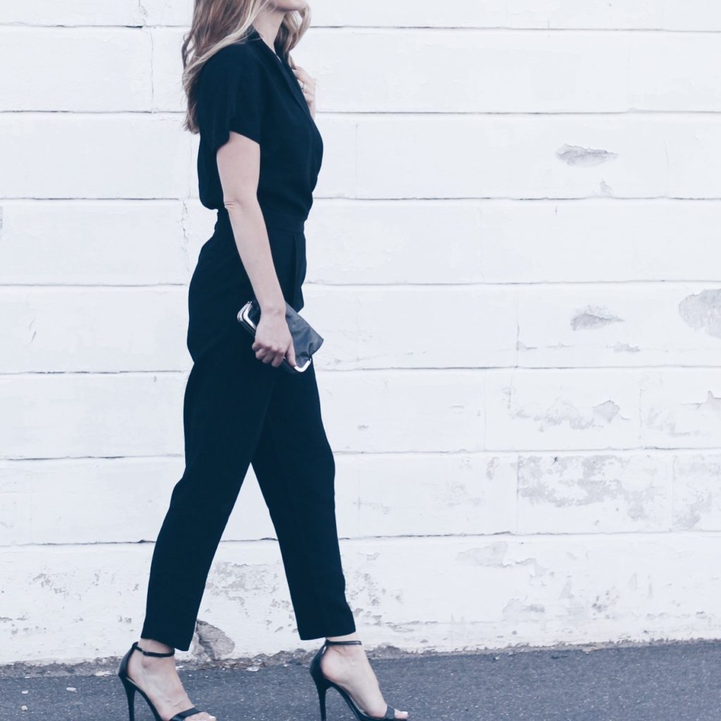 work appropriate tuxedo jumpsuit