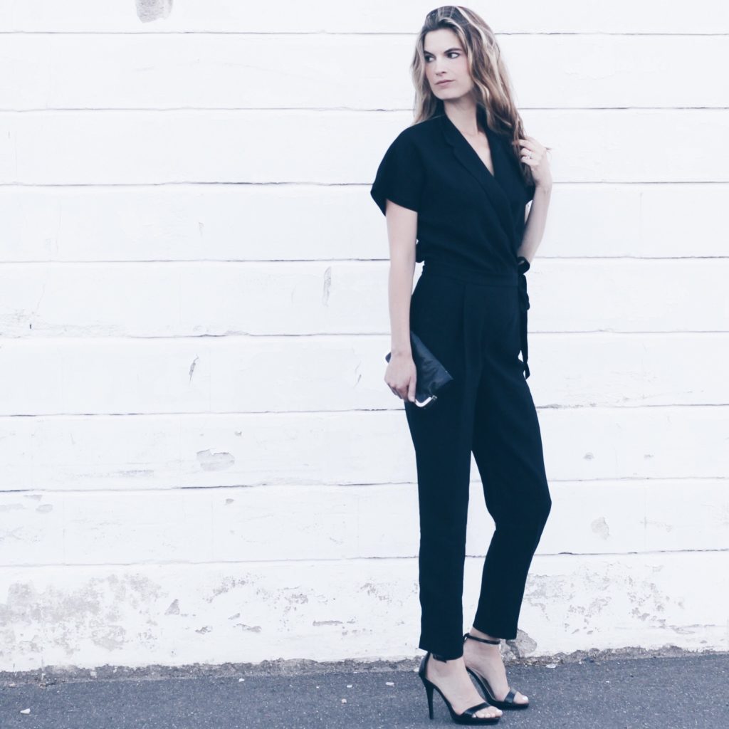 work appropriate tuxedo jumpsuit