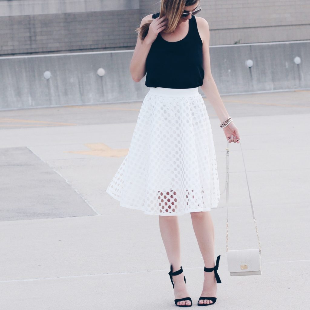 $20 white eyelet party skirt