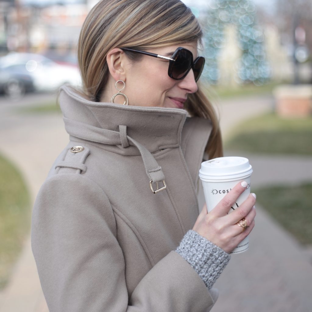 high collar winter wool women's coat