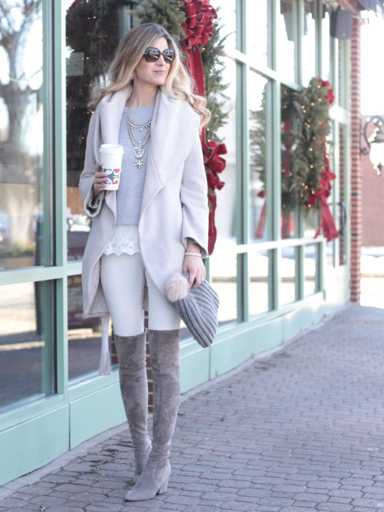 neutral women's tahari wrap coat