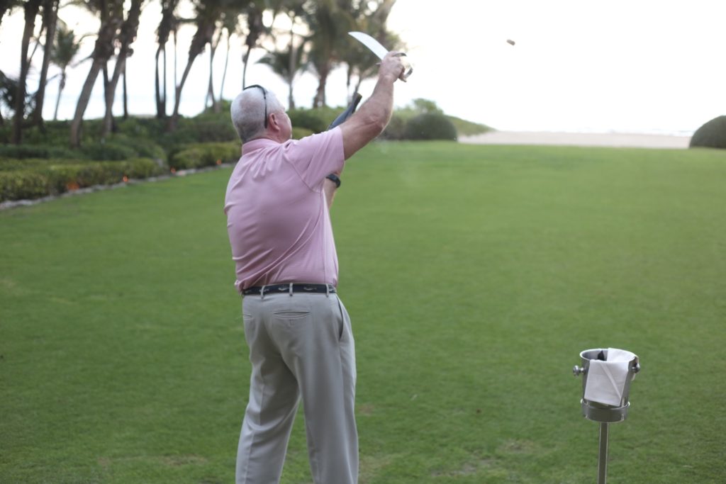 the champagne ritual at the st. regis Bahia beach resort