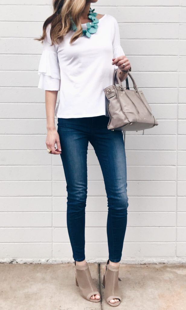 Connecticut life and style blogger, Pinteresting Plans shares Spring outfit ideas with fun statement sleeves. From bell sleeves to ruffled sleeves.