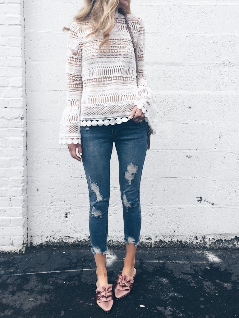 Connecticut life and style blogger, Pinteresting Plans shares Spring outfit ideas with fun statement sleeves. From bell sleeves to ruffled sleeves.