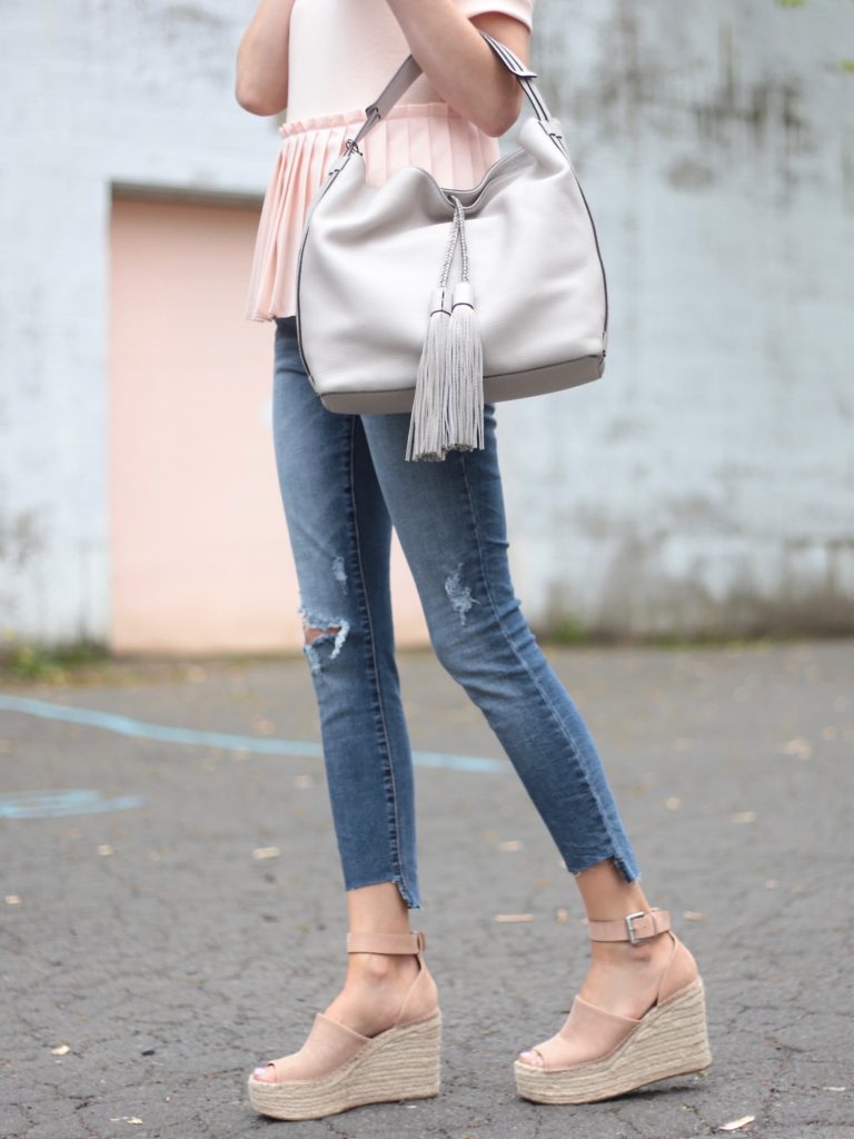 Connecticut life and style blogger, Pinteresting Plans shares several ways to style step hem skinny jeans and jeans of various price points from Nordstrom.