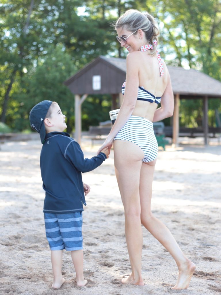 Connecticut life and style blogger, Pinteresting Plans shares the perfect high waisted bikini for Summer 2017 and tips for looking better in a bikini.