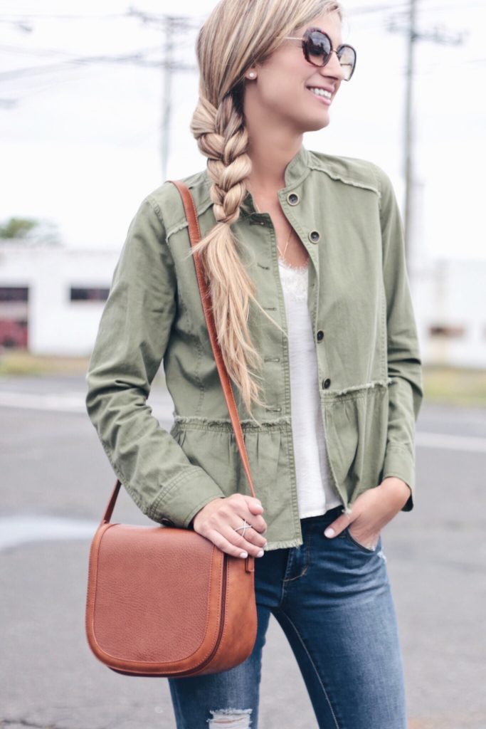 Connecticut life and style blogger, Pinteresting Plans shares the Nordstrom Anniversary Sale outerwear favorites with a peplum utility jacket feature. 