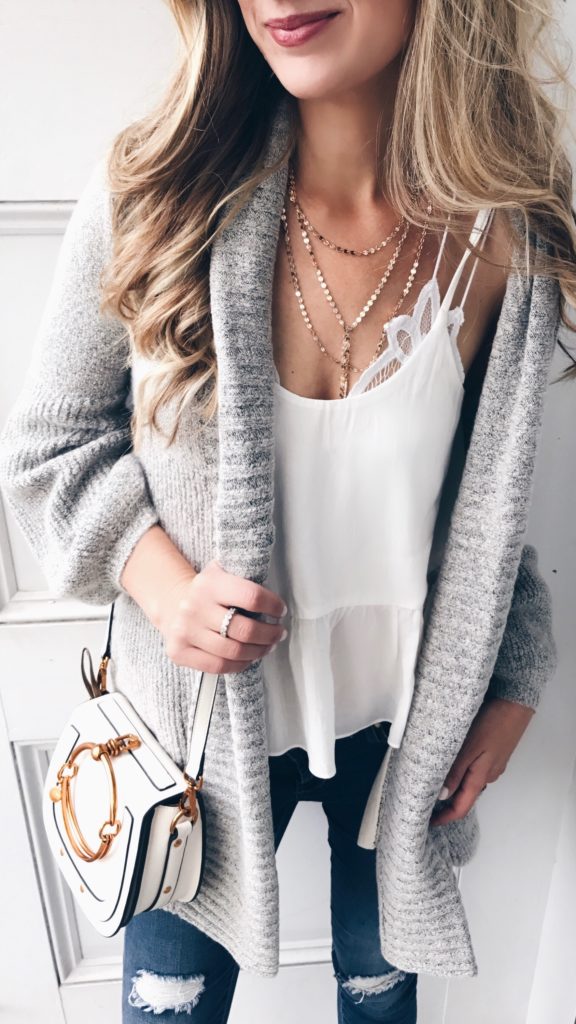  September Instagram round-up shawl collar cardigan over peplum camisole on pinterestingplans