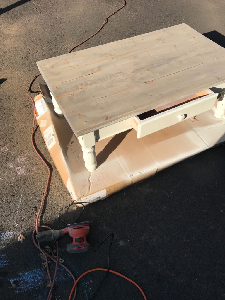 farmhouse coffee table makeover - furniture flip by pinterestingplans