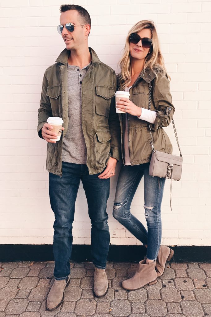 BOOKMARK THIS: his and hers green utility jackets for Fall