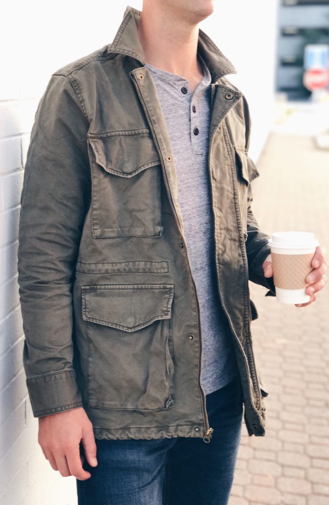 PIN THIS! men's Fall fashion - green utility jacket