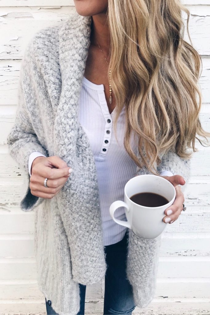  best cyber monday 2017 deals - shawl collar cardigan and white henley women's fashion