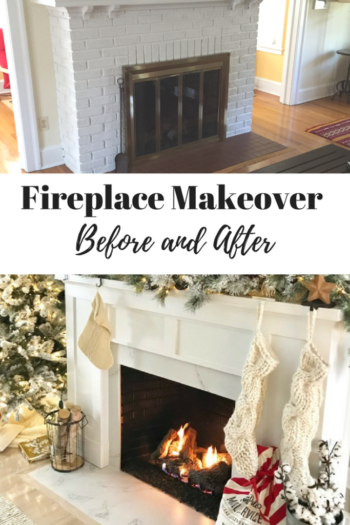  Fireplace Makeover before and after photos and details