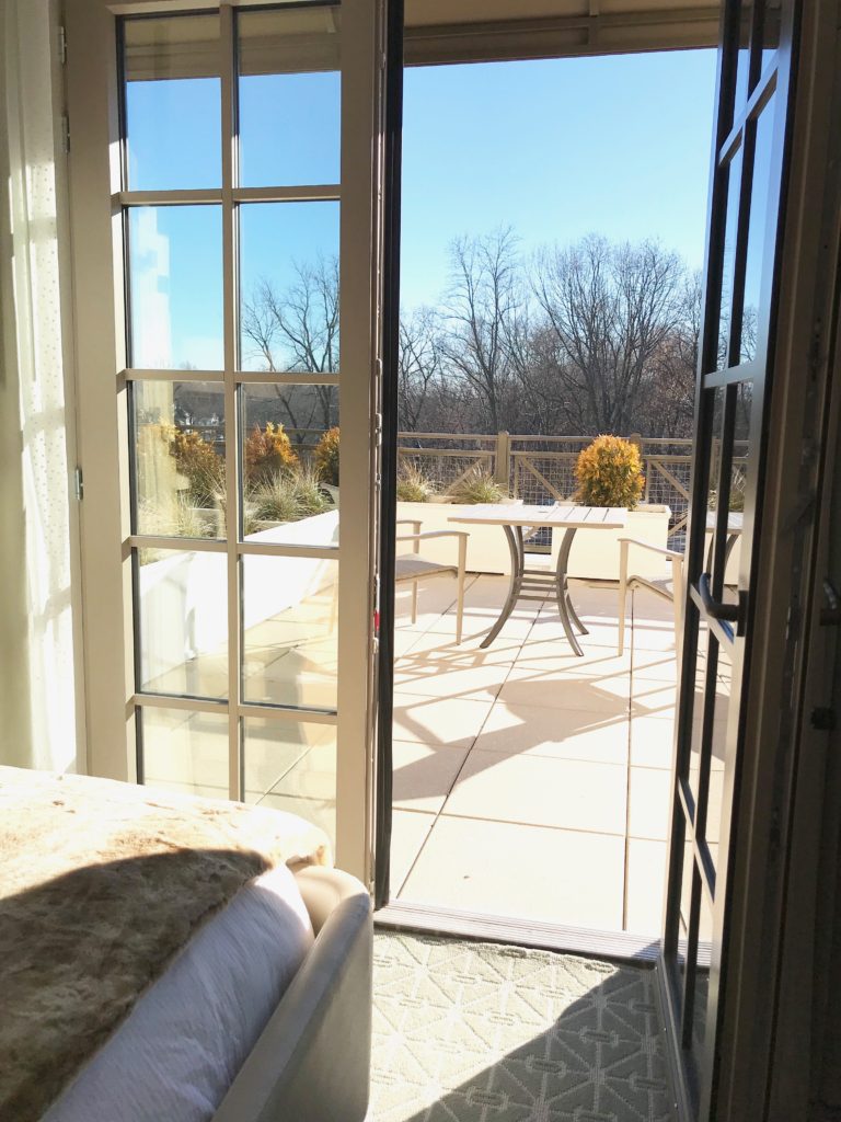 delamar hotel review - terrace access hotel room in west Hartford location - staycation photos from pinterestingplans lifestyle blog