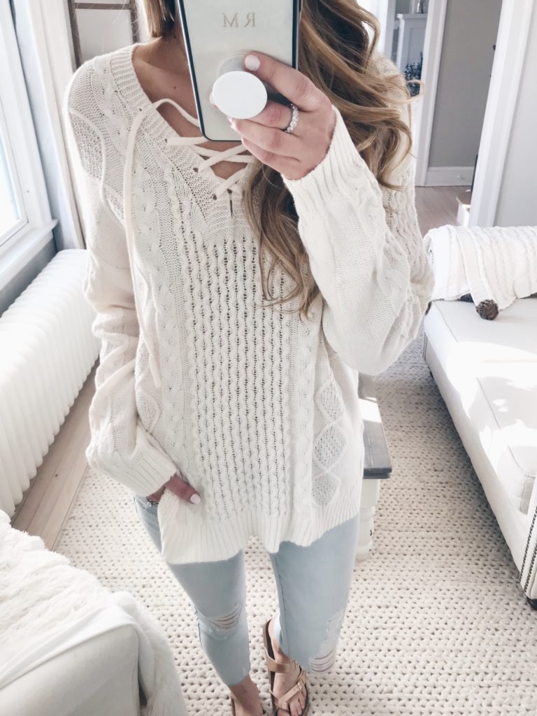 Old Navy President's Day Weekend Sale- Lace-Up Sweater