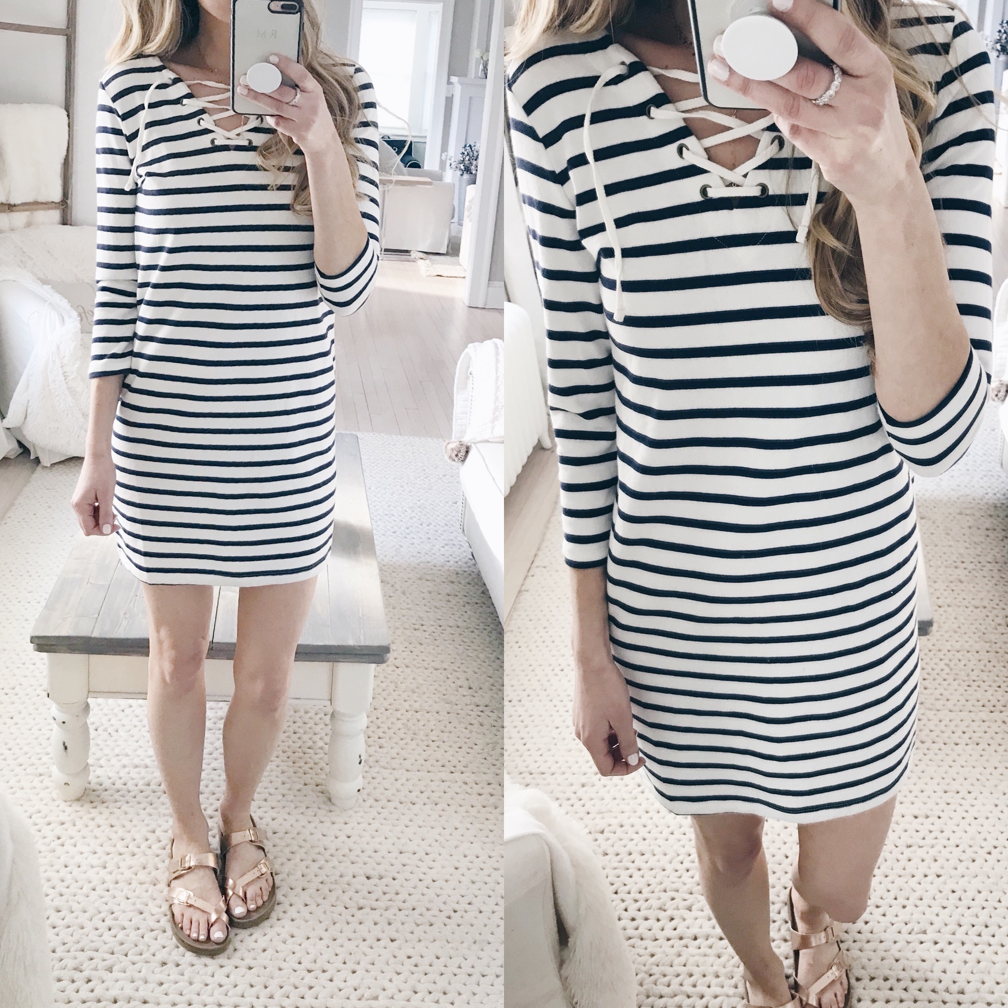 Old Navy President's Day Weekend Sale- Striped Lace-Up Dress
