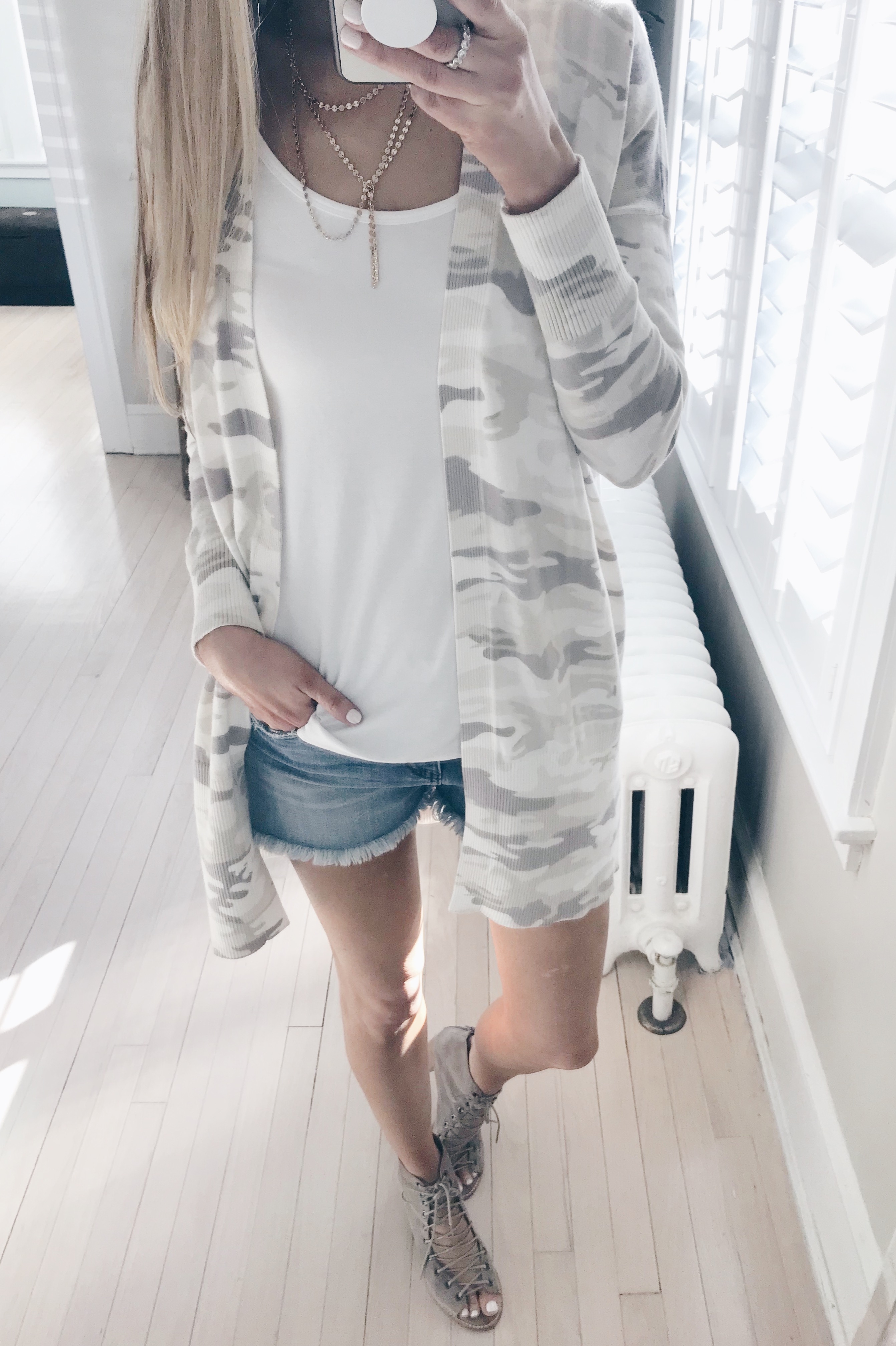 Weekly Wrap-Up Camo Cardigan