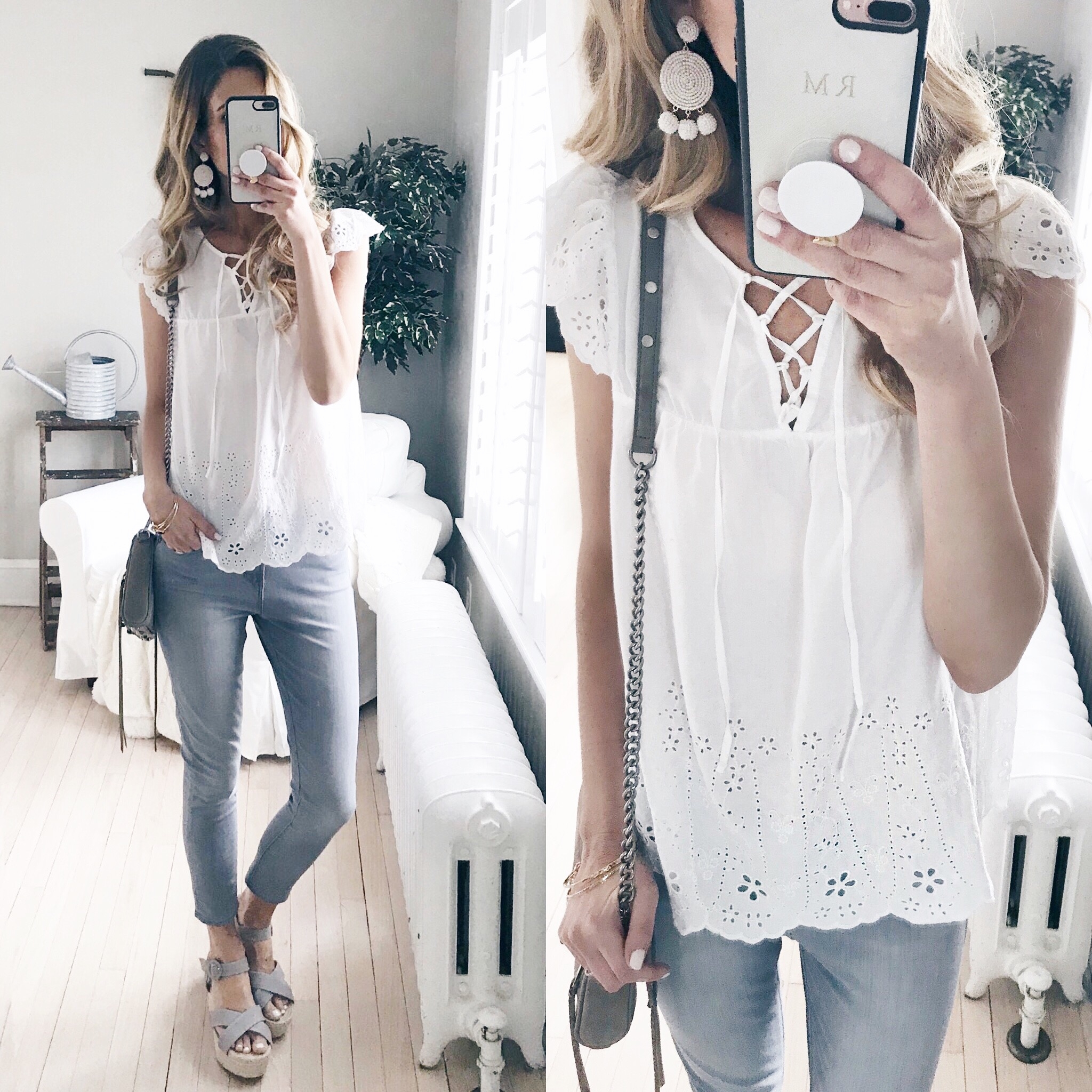 Weekly Wrap Up - Eyelet Lace Up Shirt