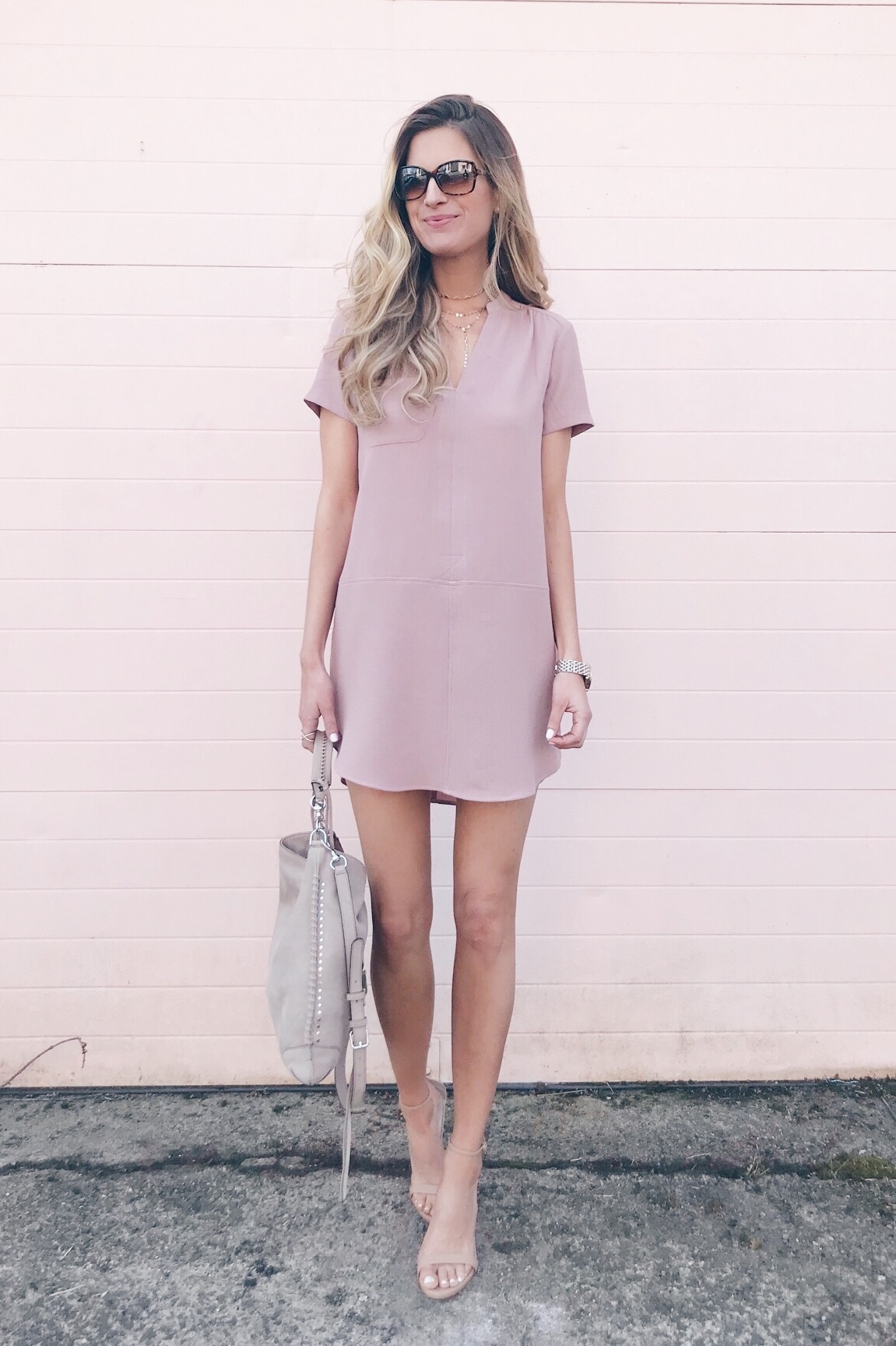 spring capsule wardrobe 2018 - spring shift dress with heels on pinteresting plans blog