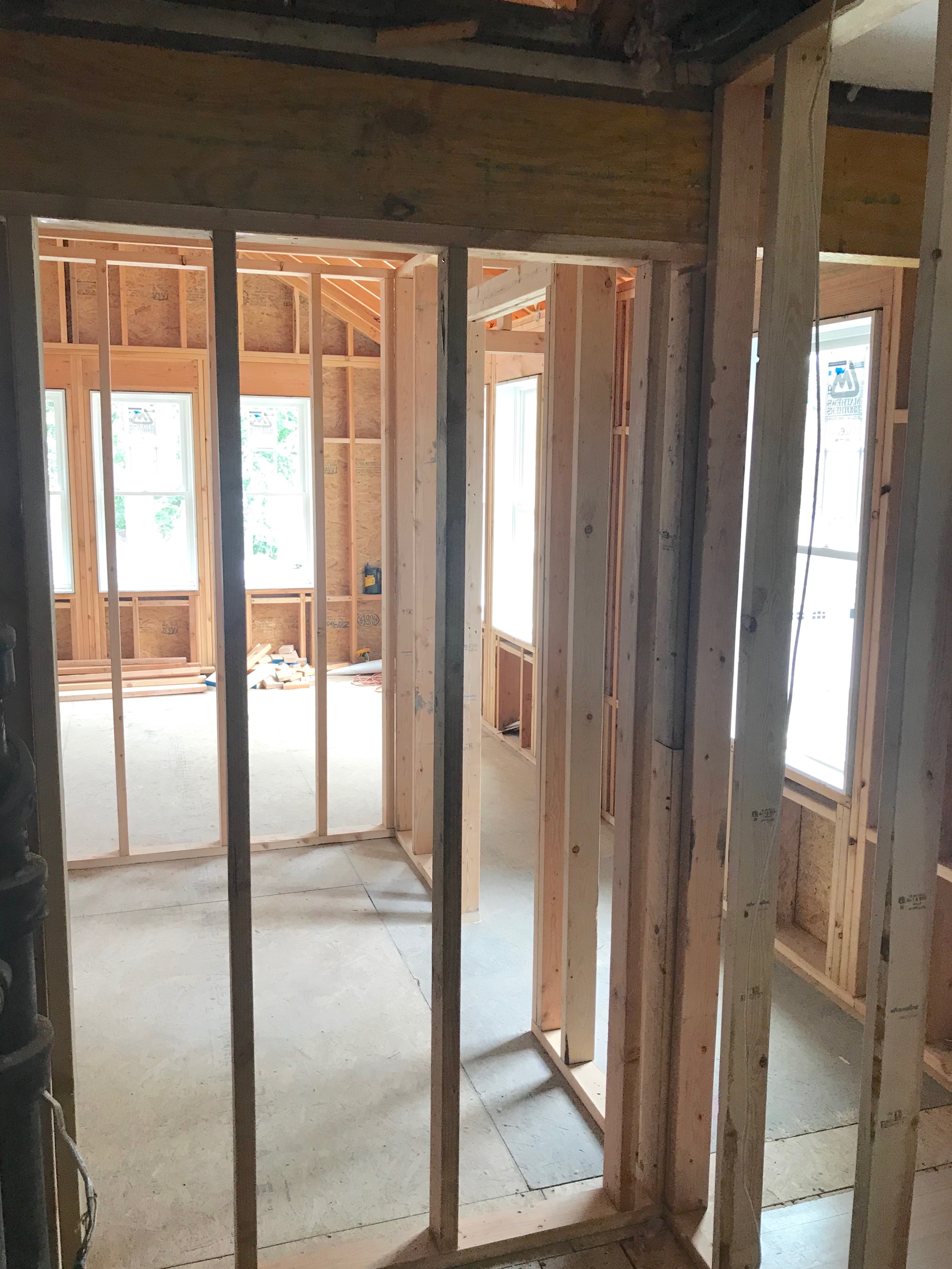 Small Full Bathroom Inpsiration - framing a new kid bathroom on Pinteresting Plans Blog