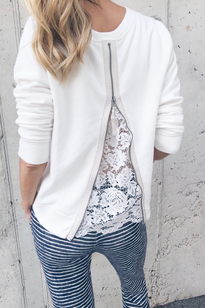 Labor Day Weekend Sale Round Up - lace inlet sweatershirt and joggers on Pinteresting Plans Connecticut fashion blog