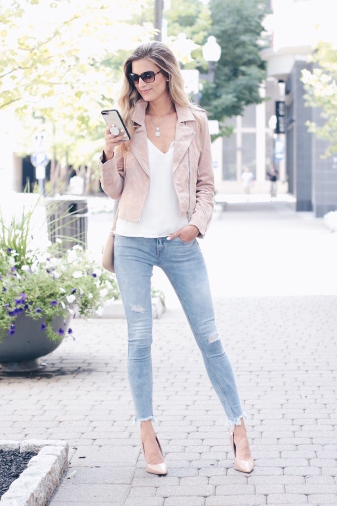 Blush Moto Jacket | Transitional Fall Neutrals