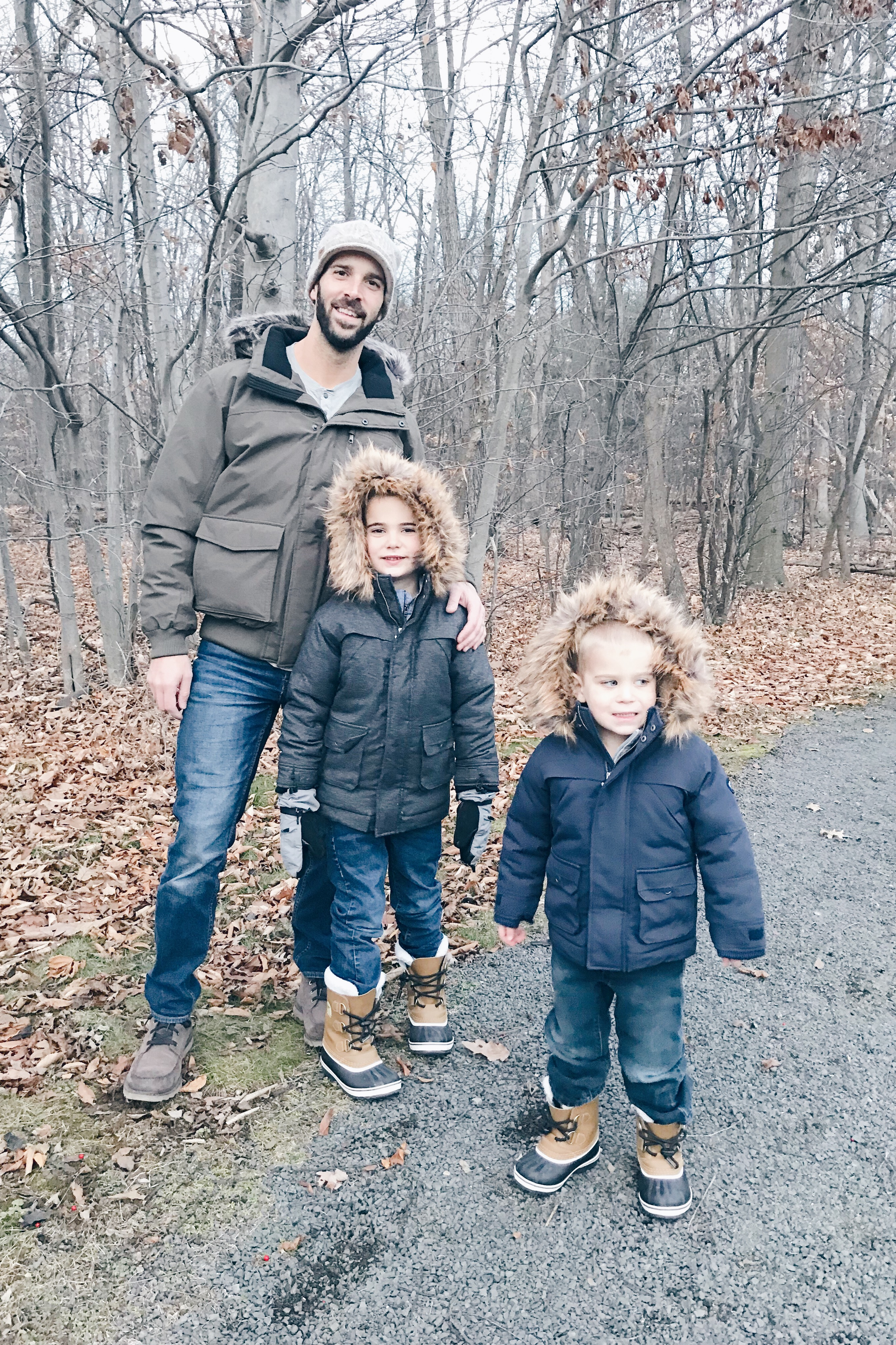  father and sons in fur trim hooded winter jackets on pinteresting plans fashion blog