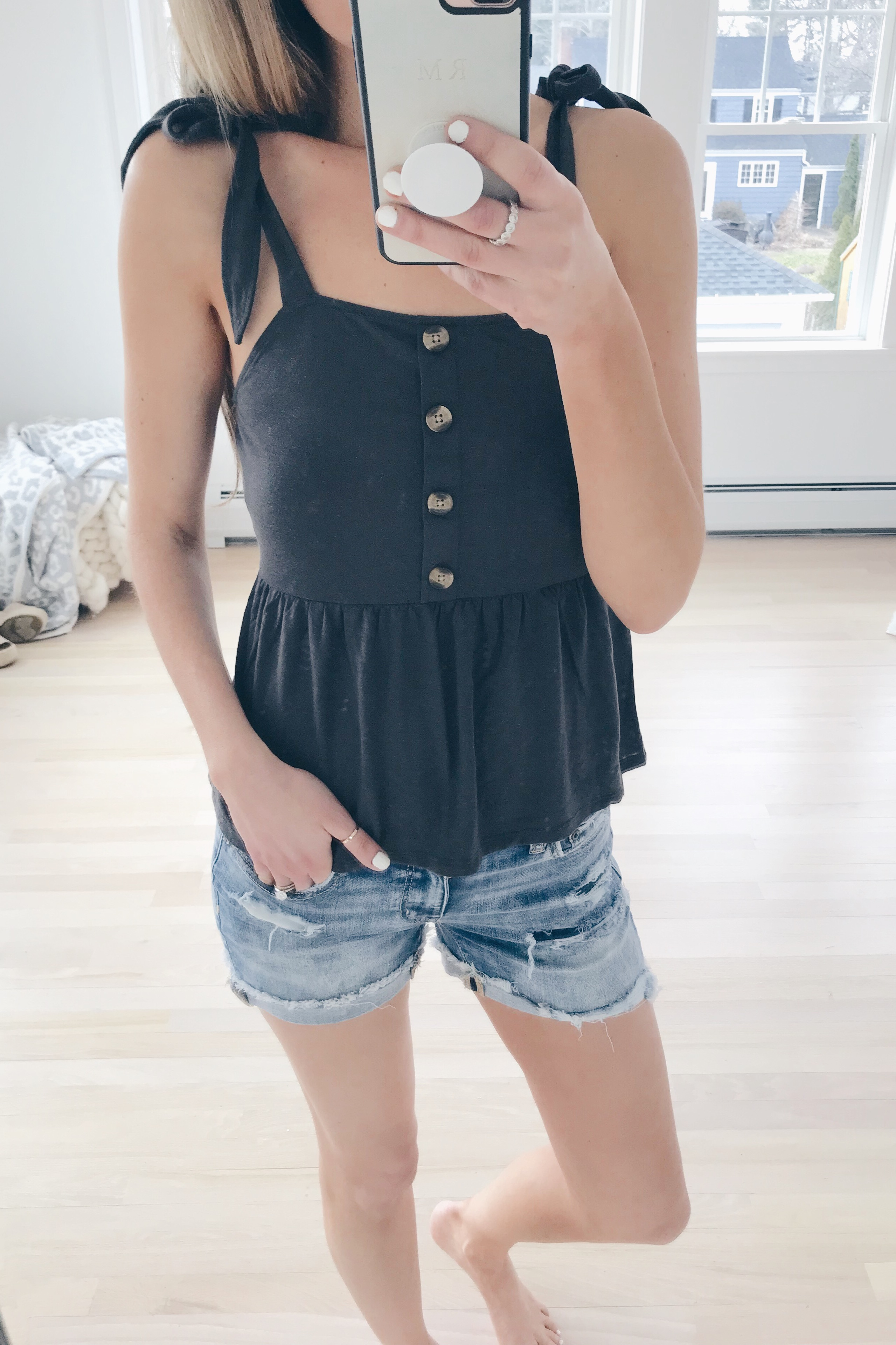 American Eagle Spring Try On - Button Tank