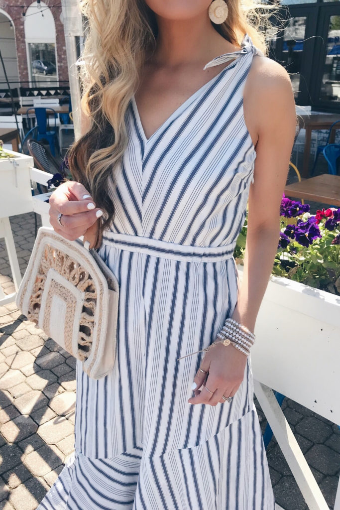 what to wear where - baby shower outfit - striped maxi dress on pinteresting plans fashion blog