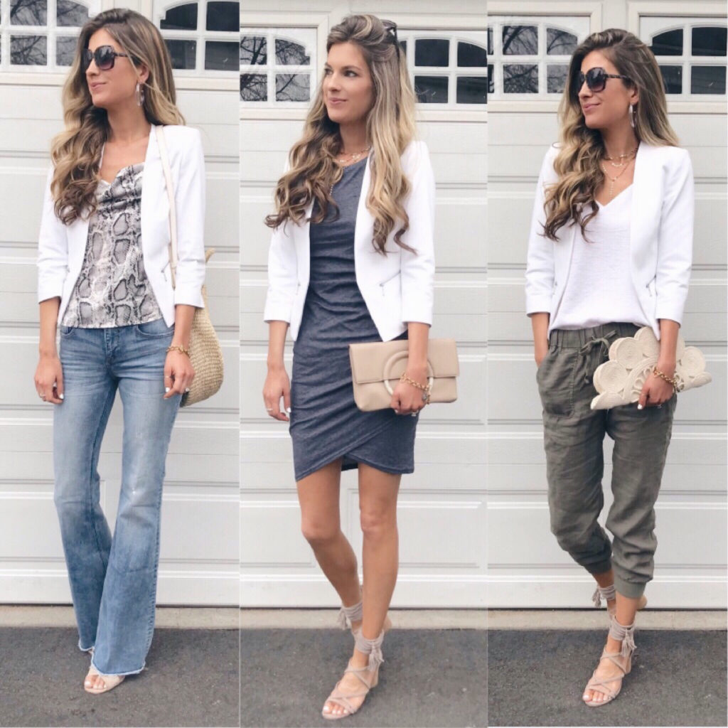 white blazer outfit ideas - pinteresting plans fashion blog - memorial day sale round up