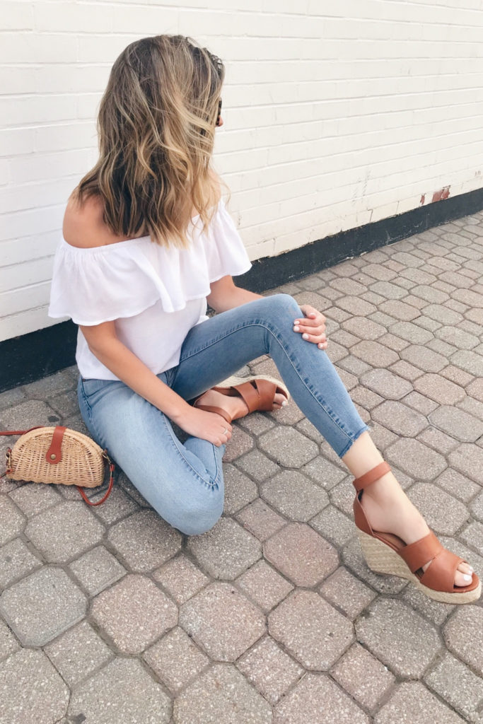 affordable summer date night outfit ideas and denim joggers - pinteresting plans connecticut fashion blog