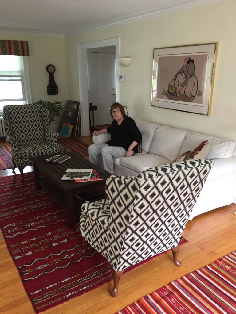 affordable large artwork for the living room - the before - pinteresting plans blog