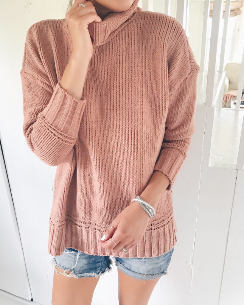 Victoria Emerson Labor Day sale bracelet favorites - chunky knit sweater with shorts - pinteresting plans blog