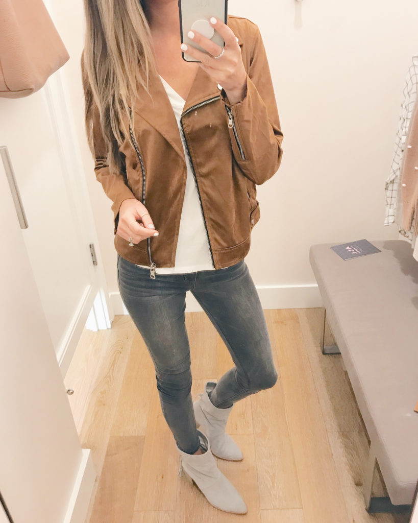 faux suede moto jacket on sale - pinteresting plans fashion blog