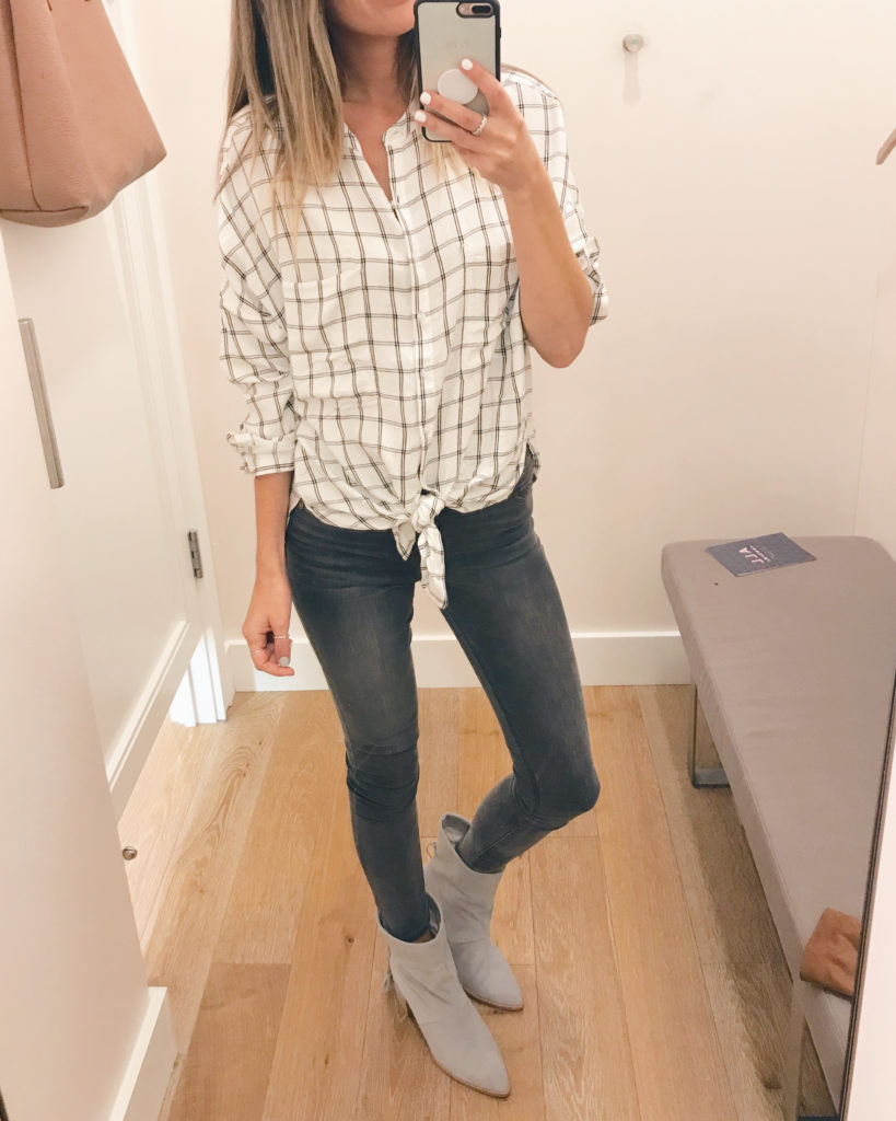 window pane plaid tie front top on sale - pinteresting plans blog