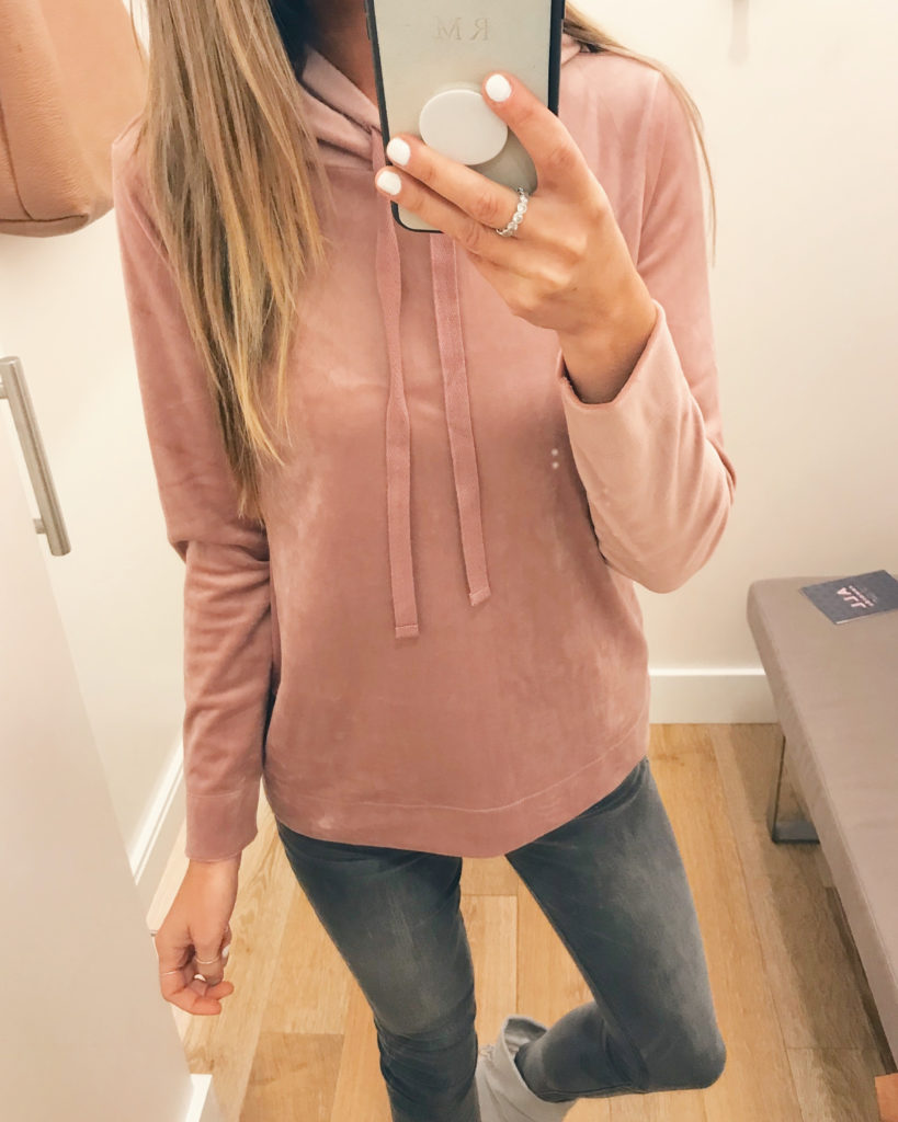 blush velour hoodie on sale - pinteresting plans fashion blog