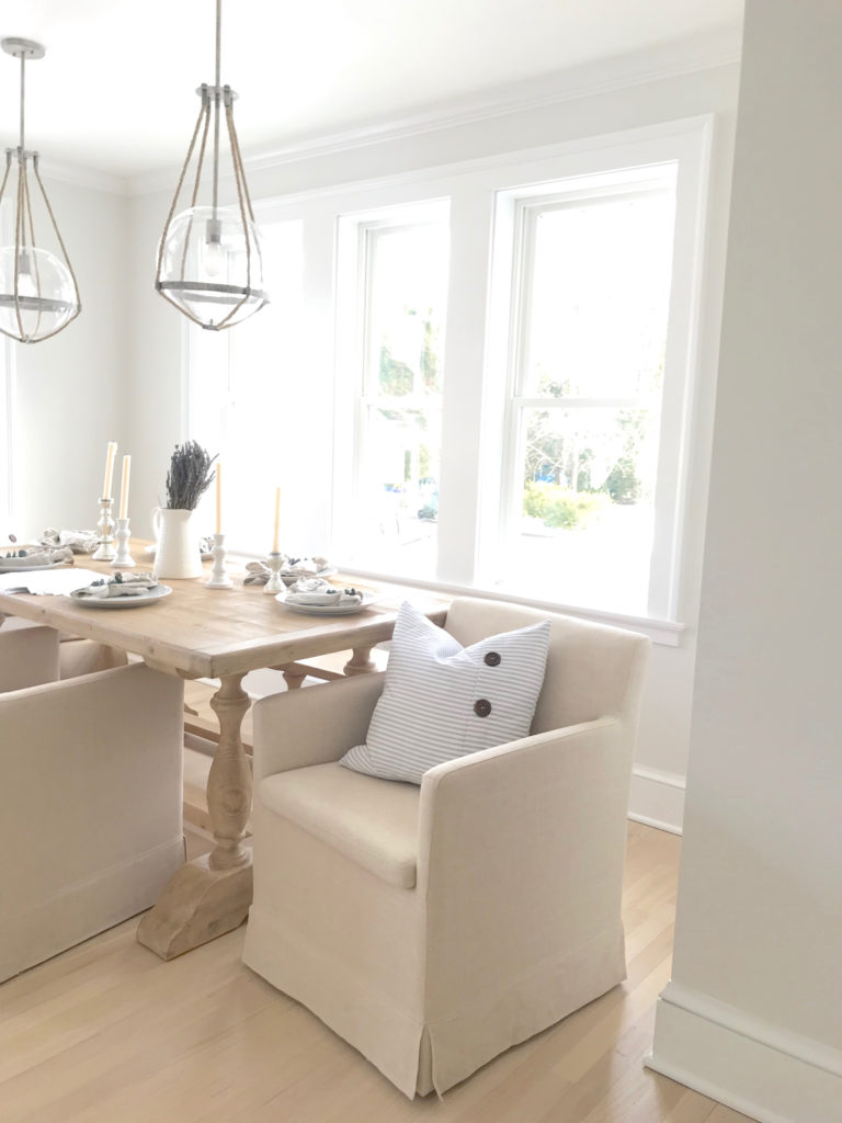 Benjamin Moore calm - light neutral paint colors - dining room - pinteresting plans blog