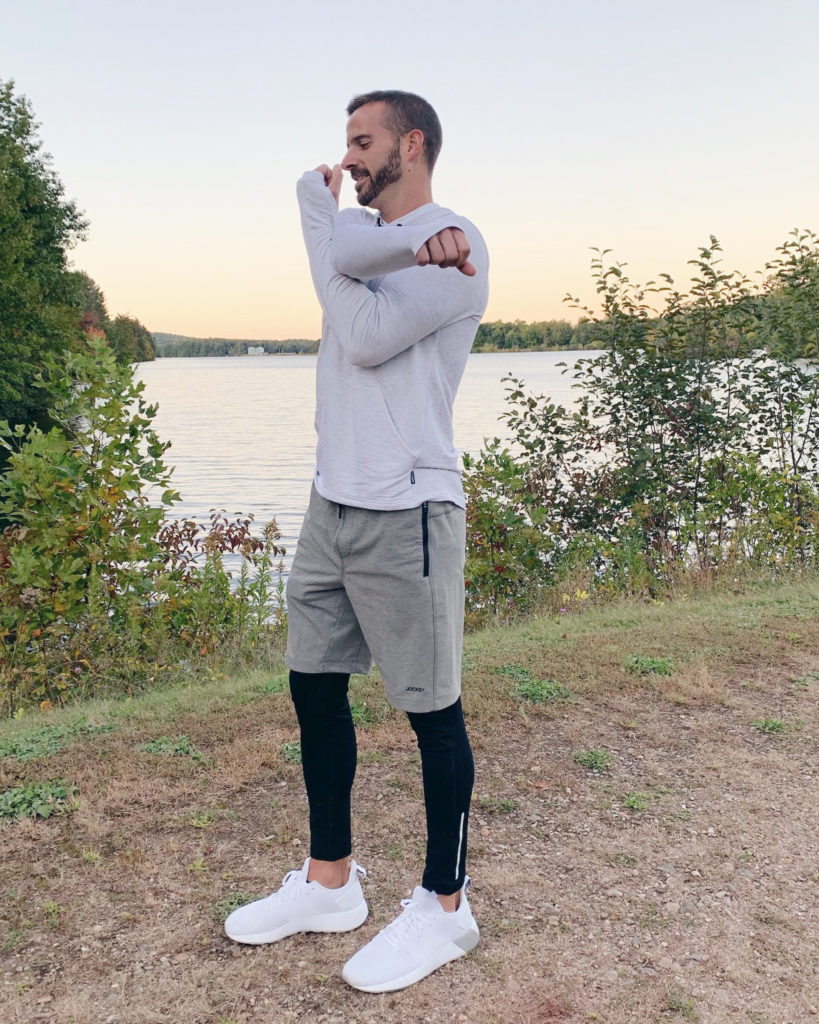 male fashion blogger himteresting plans in black men's running tights