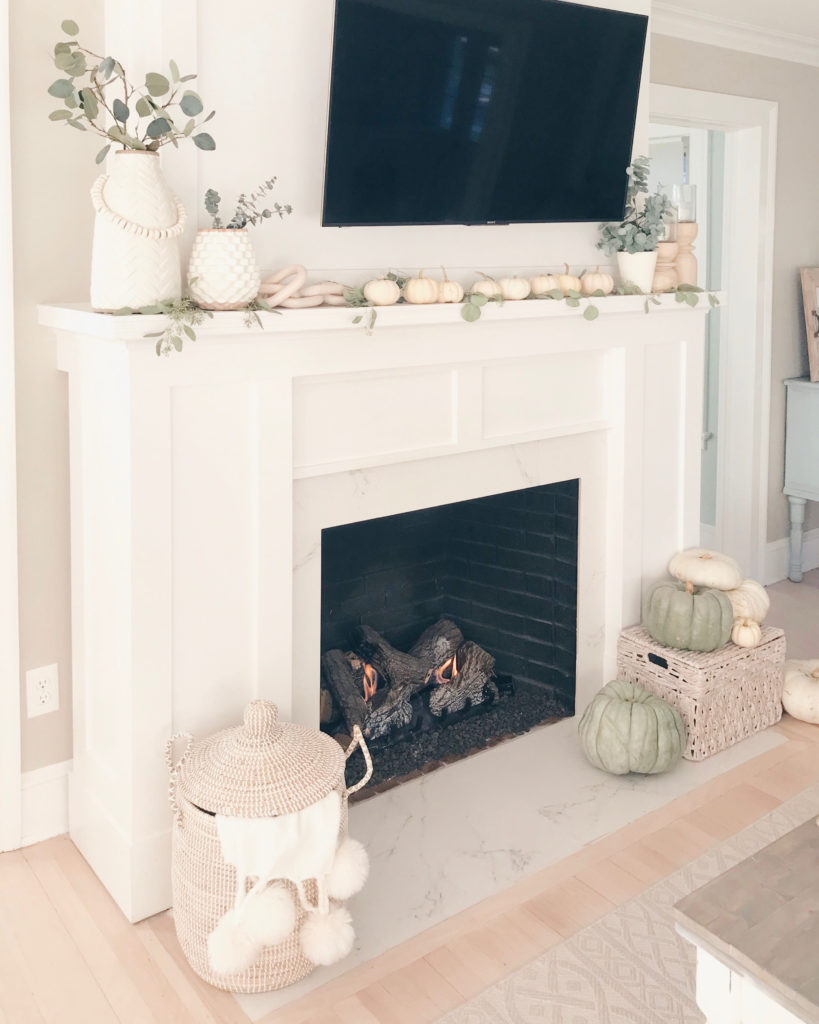 light neutral paint colors 2019 - revere pewter by Benjamin Moore - pinteresting plans blog fall mantle decor