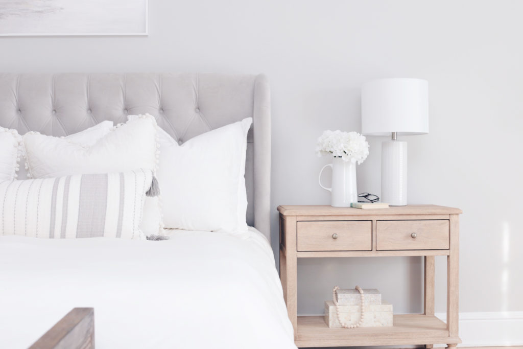 modern master bedroom with wood night tables - pinteresting plans blog