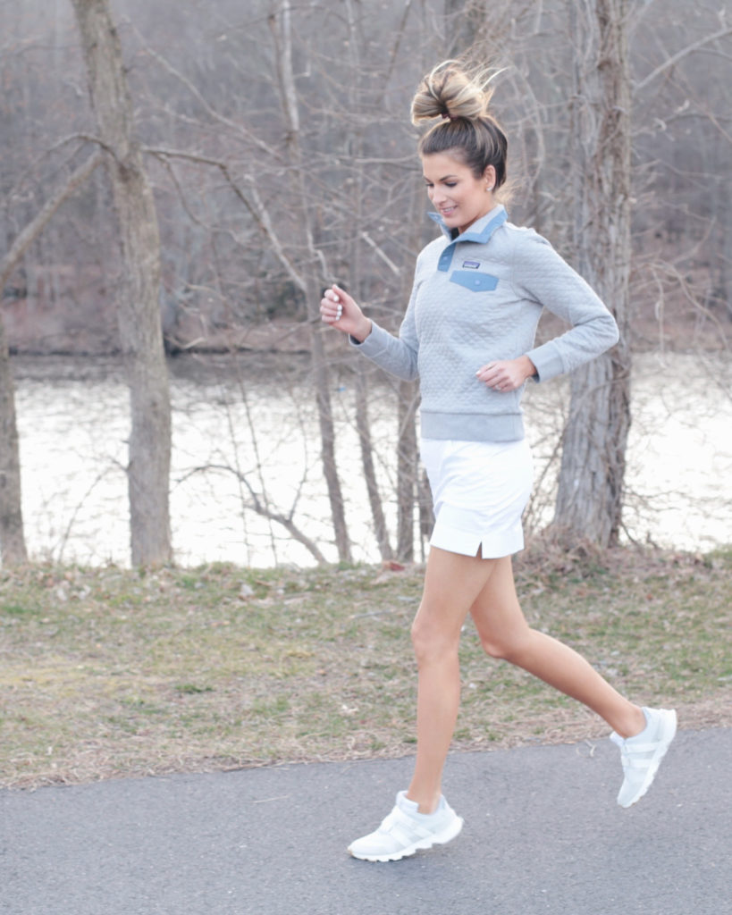 spring skort outfit for exercising