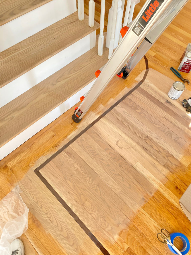 custom stain and duraseal silvered gray stain on red oak hardwood floors