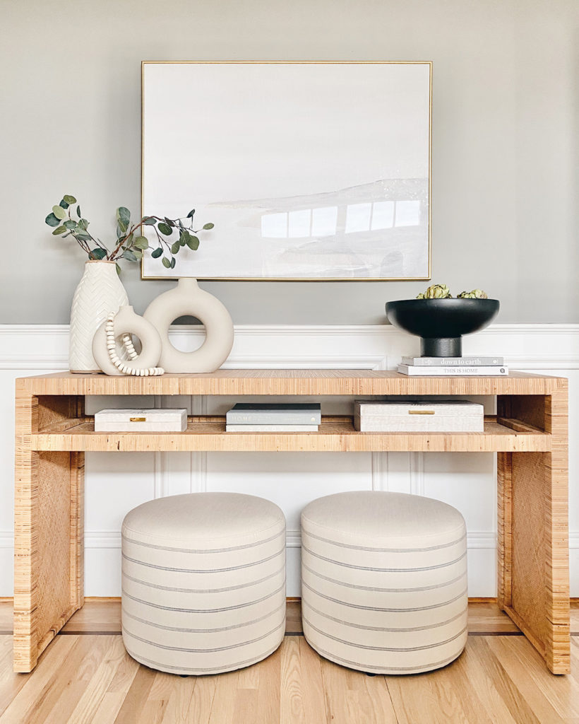 how to decorate a console table organic style on pinteresting plans blog