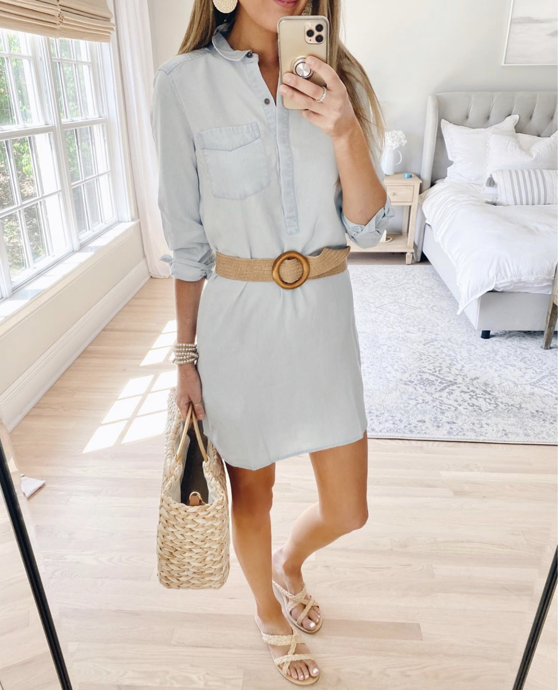 blue tencel shirt dress with woven belt - popular amazon fashion on pinteresting plans blog