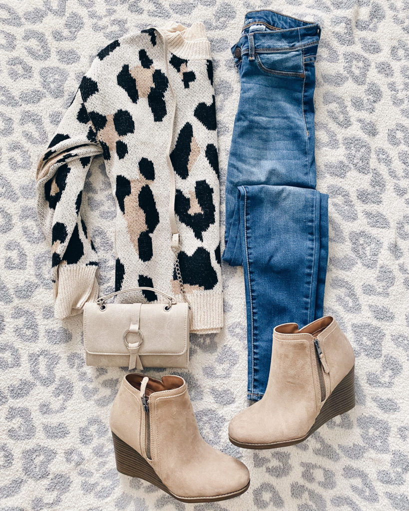 leopard sweater and jeans outfit idea for fall on pinteresting plans fashion blog
