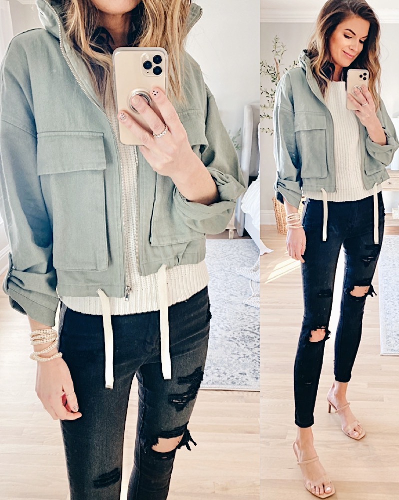 forever 21 black ripped jeans outfit idea for spring 2021