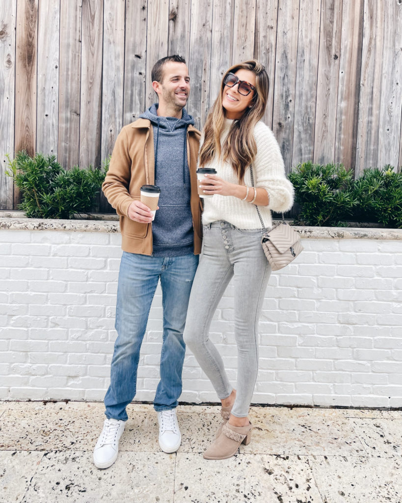 casual winter coffee date idea outfit 2021