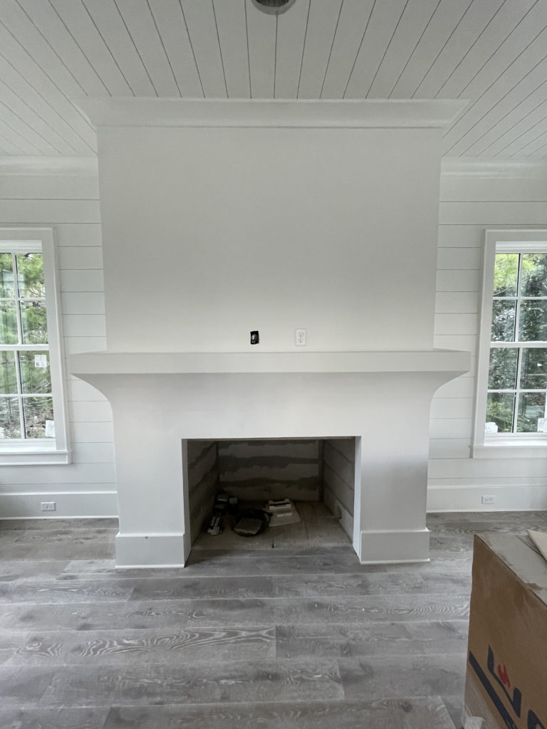 before photo of engineered hardwood floors that were then refinished